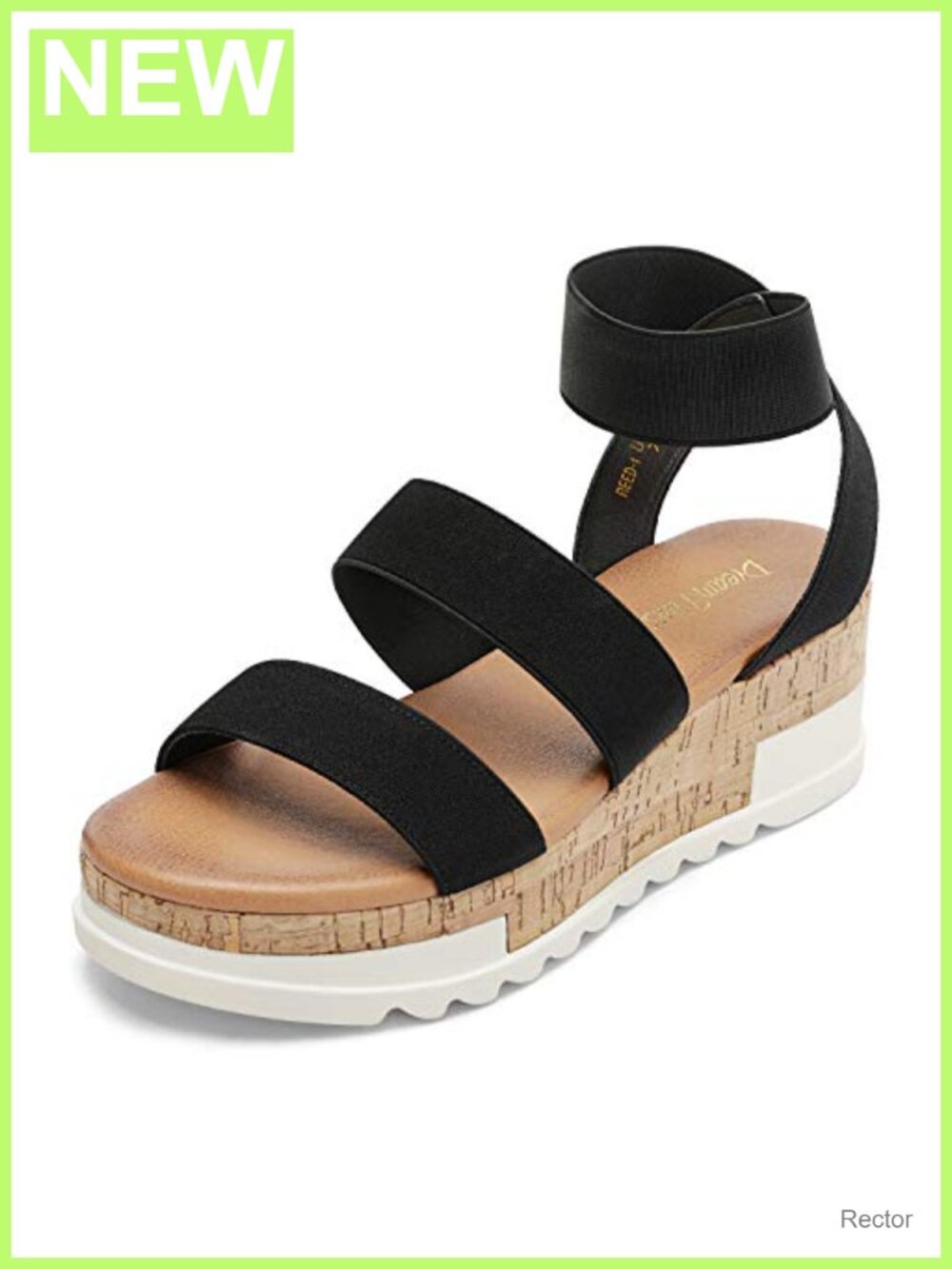 Women's Open Toe Elastic Platform Wedge Sandals Slip On